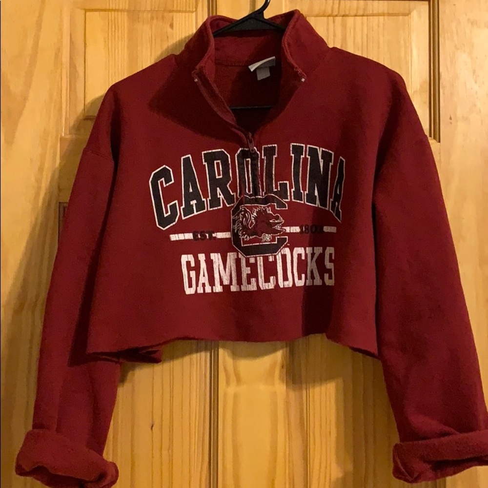 SC Gamcocks Half-Zip Cropped Sweatshirt